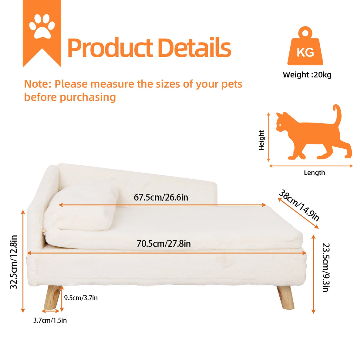 BINGOPAW Elevated Pet Bed With Cozy Waterproof Pad For Small Dogs