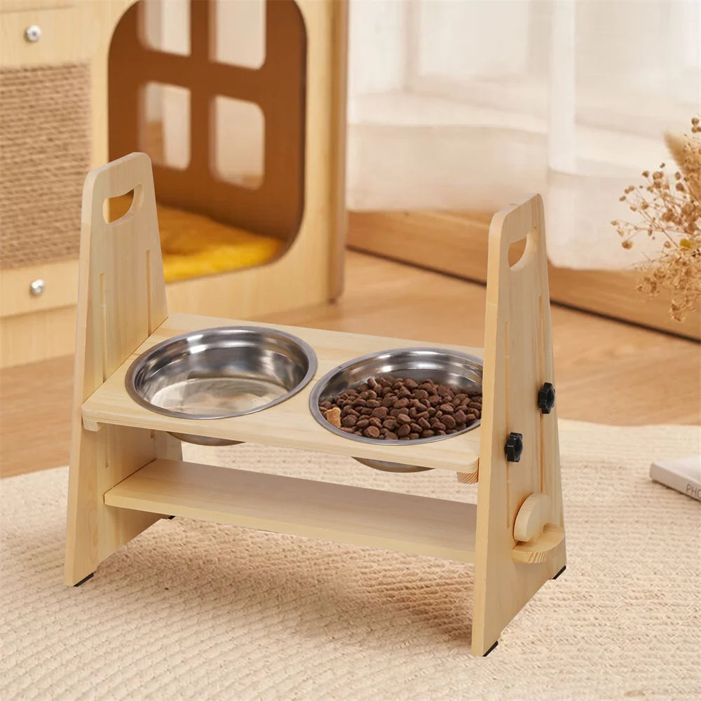 Height Adjustable Dog Bowl Feeder Steel Pin Leg Rack for Large Small Medium Pets