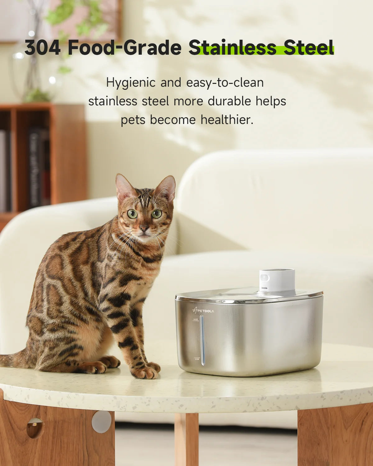 APETDOLA Pro Wireless Cat Dog Water Fountain Auto Sensor 4L